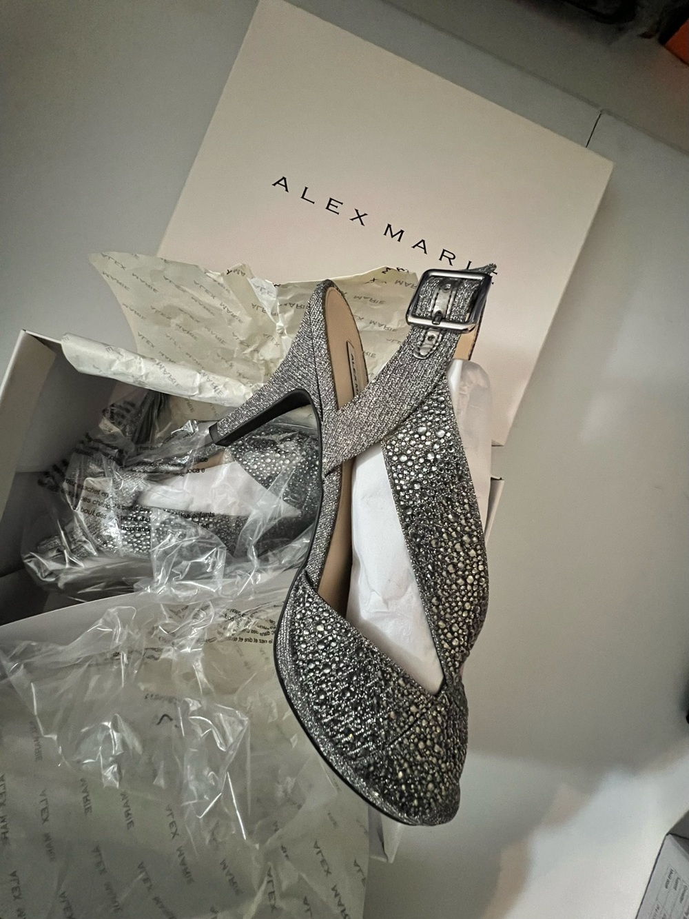 Alex Marie Lavonne Ceylon Embellished Slingback Platform Heels
